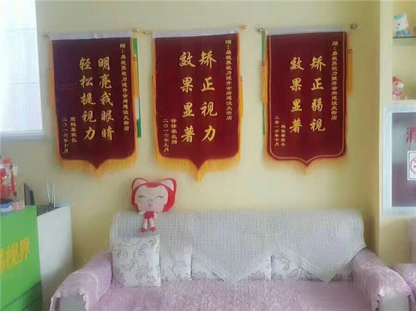易视界矫正视力效果奇特 家长纷纷送来锦旗表示感谢