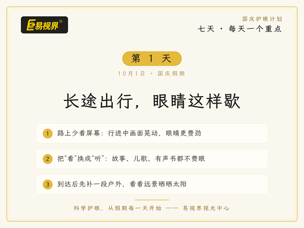 易视界国庆第1天：长途出行，孩子的眼睛怎么歇