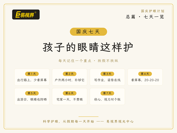 易视界 国庆七天孩子的眼睛这样护